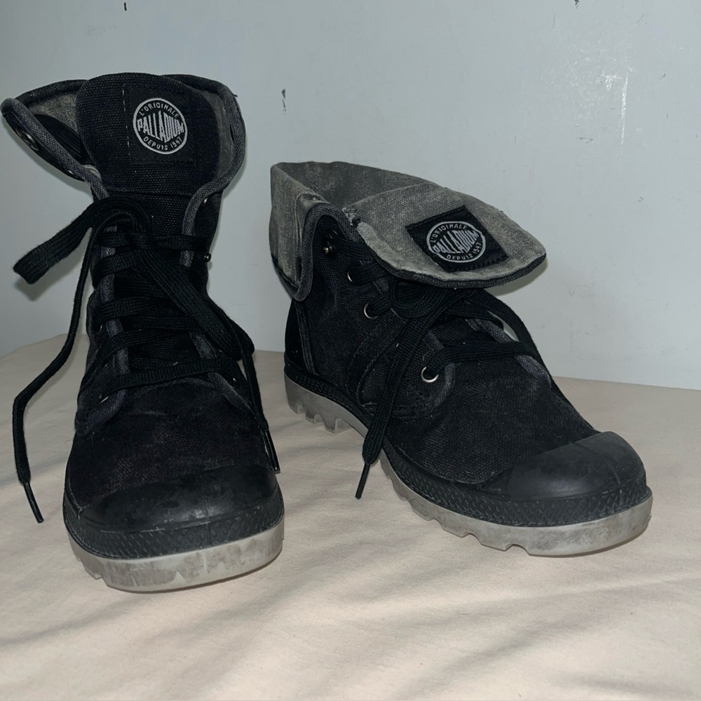 Womens Palladium Us Baggy Black / Gray High Top Sneakers Shoes 7.5 LN